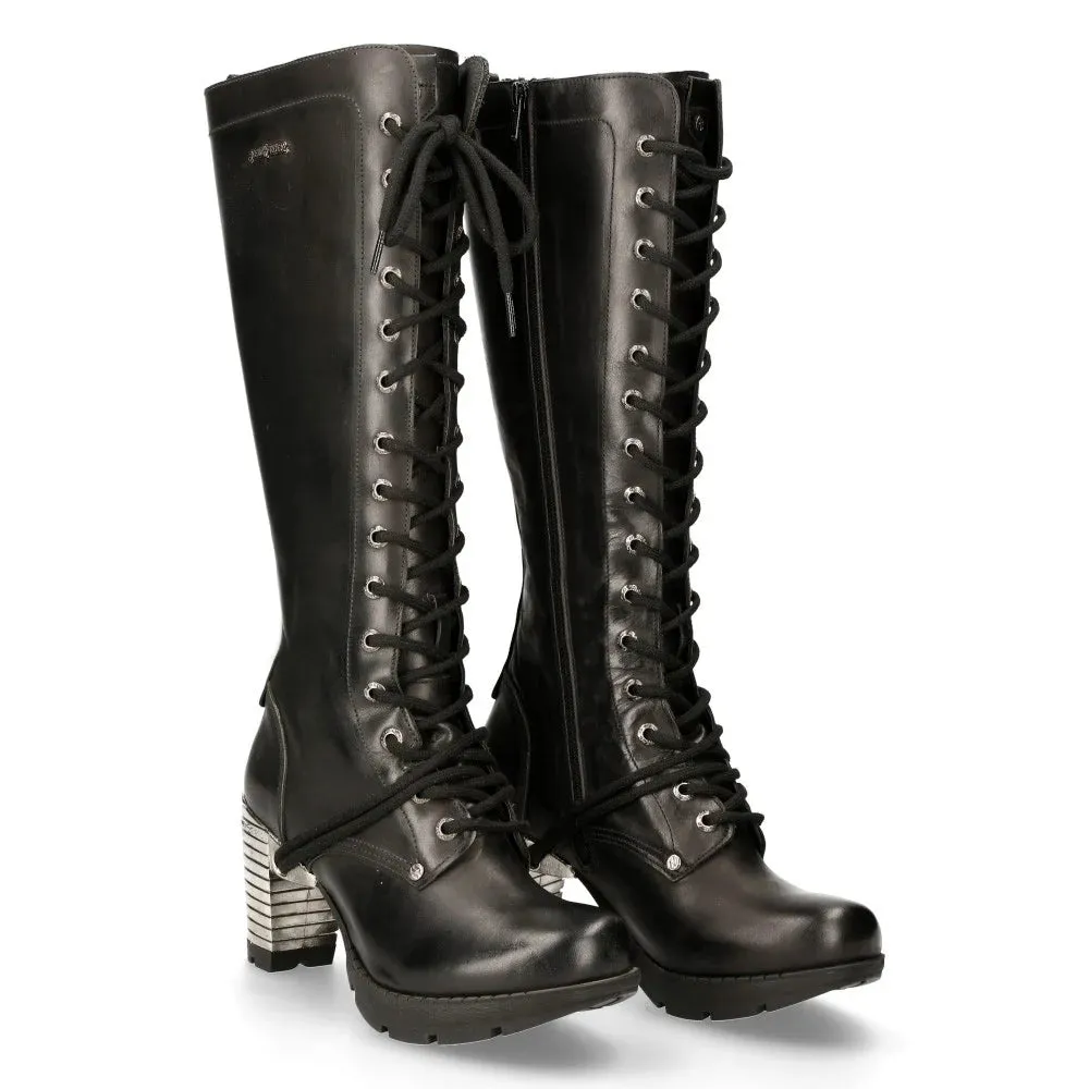 New Rock TR005-S1 Ladies Knee High Black High Heeled Boots sold by Tru Clothing product image thumbnail 2