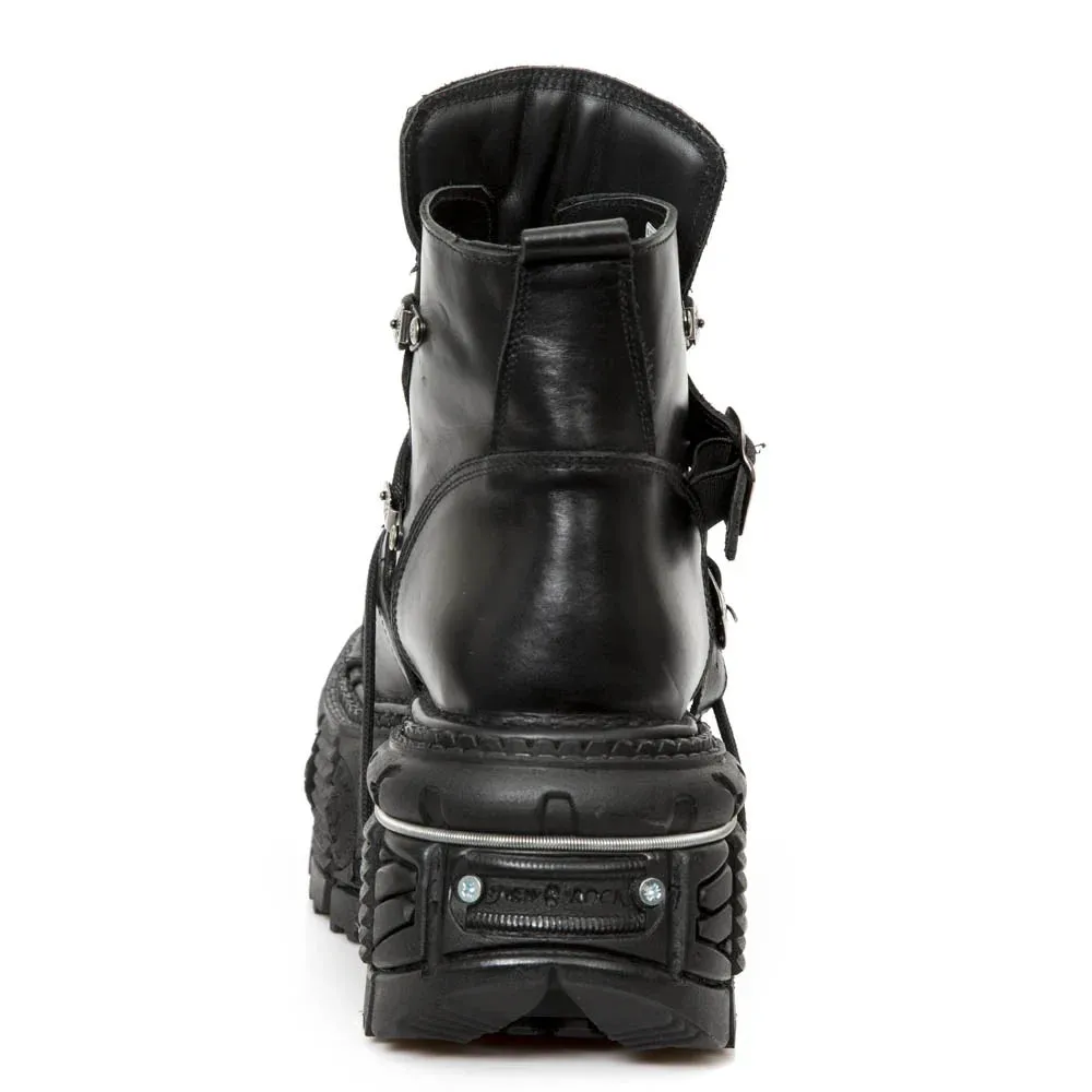 New Rock M-TANK007-S1 Black Leather Platform Ankle Boots sold by Tru Clothing product image thumbnail 5