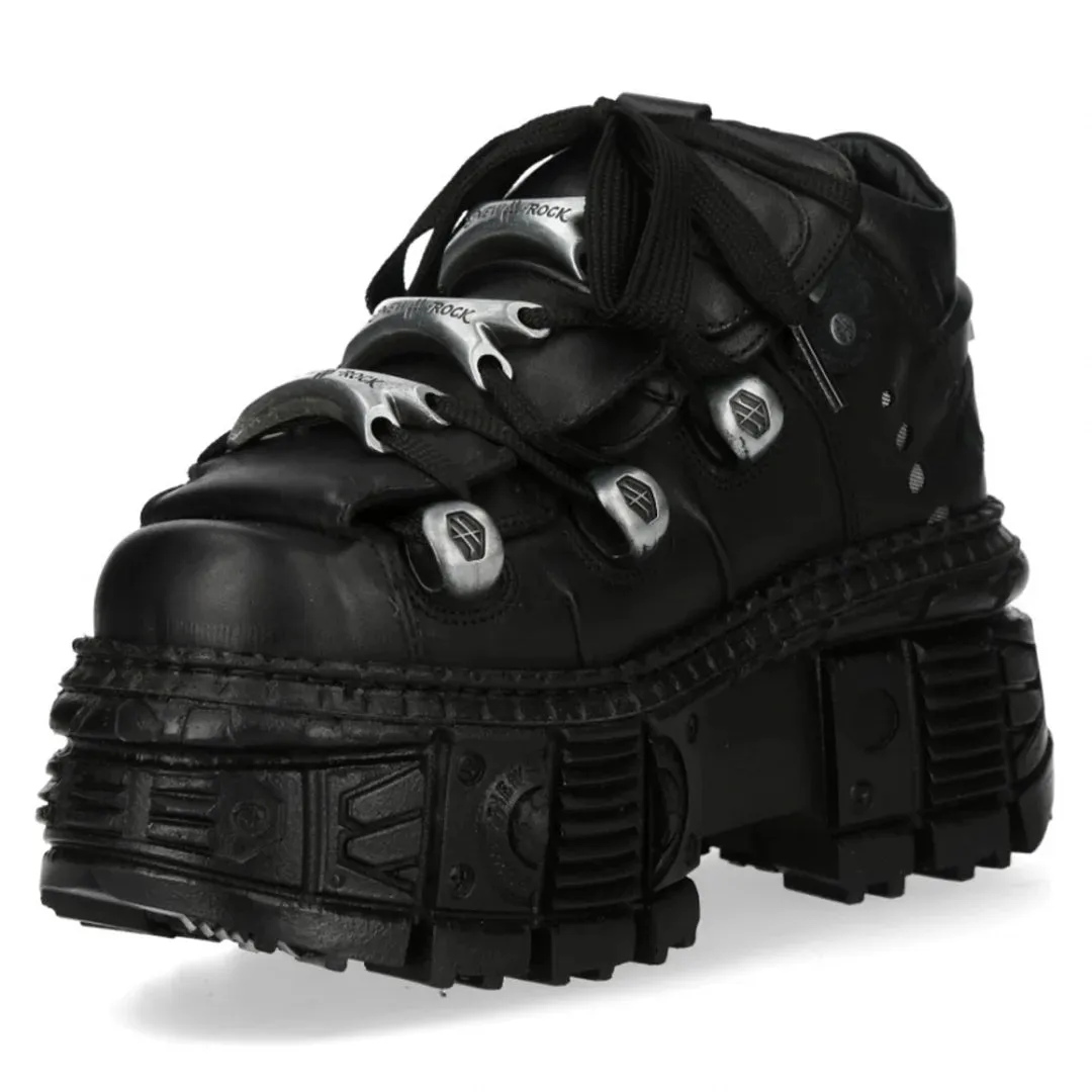 New Rock M-OVERZ106B-C1 Chunky Black Leather Ankle Boots sold by Tru Clothing product image thumbnail 4