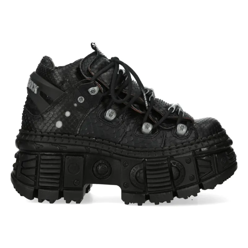 New Rock M-106WALL-C65 Black Leather Platform Ankle Boots sold by Tru Clothing