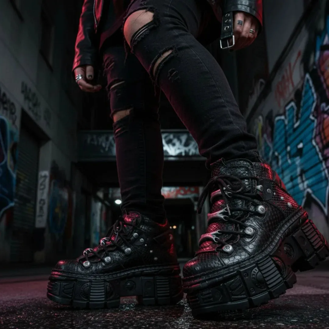 New Rock M-106WALL-C65 Black Leather Platform Ankle Boots sold by Tru Clothing product image thumbnail 3