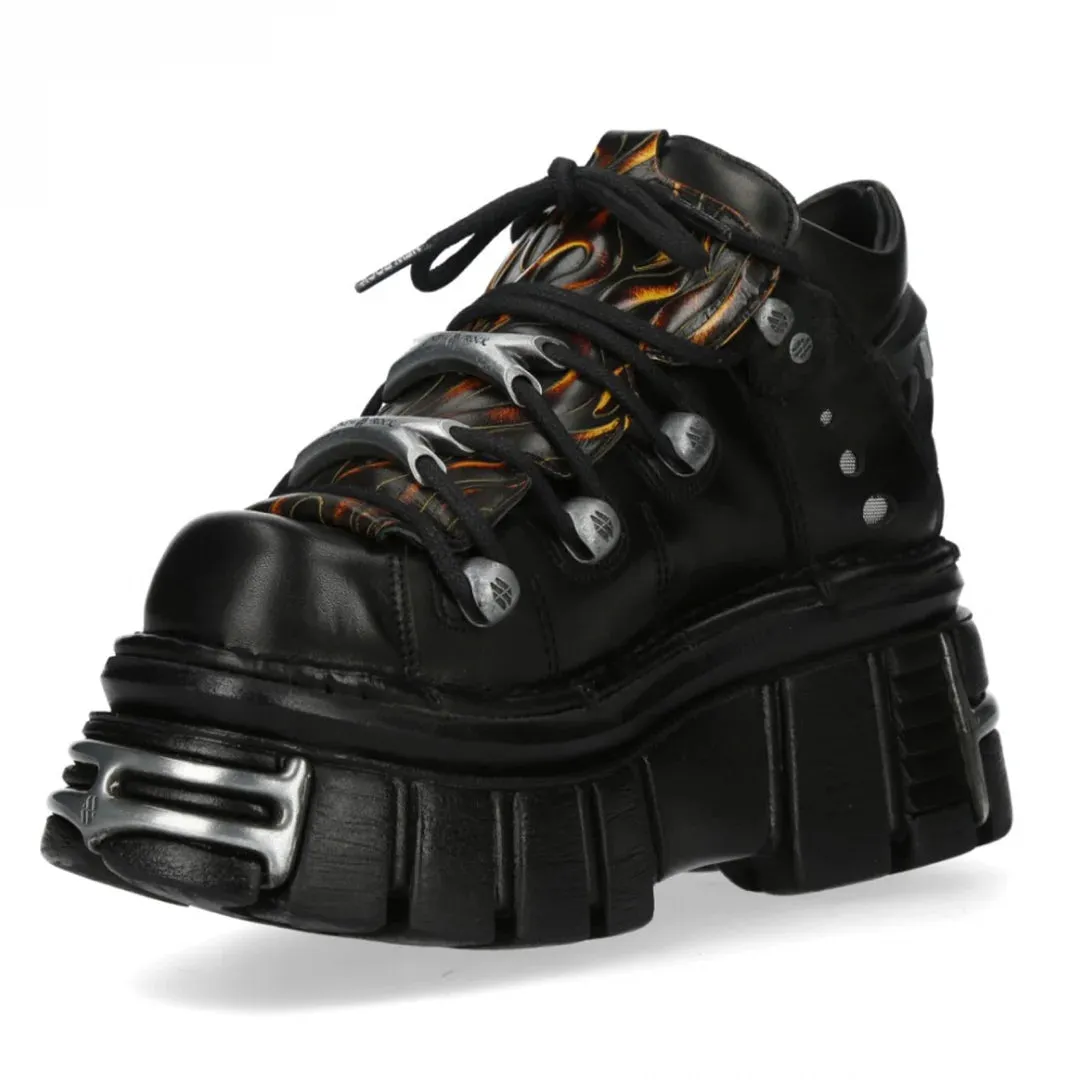 New Rock M-106N-C86 Black Flame Leather Ankle Platform Boots sold by Tru Clothing product image thumbnail 4