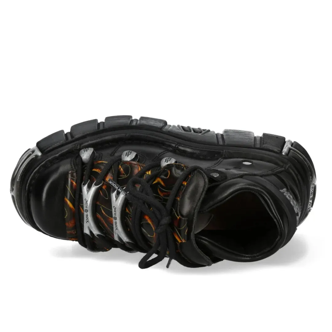 New Rock M-106N-C86 Black Flame Leather Ankle Platform Boots sold by Tru Clothing product image thumbnail 5