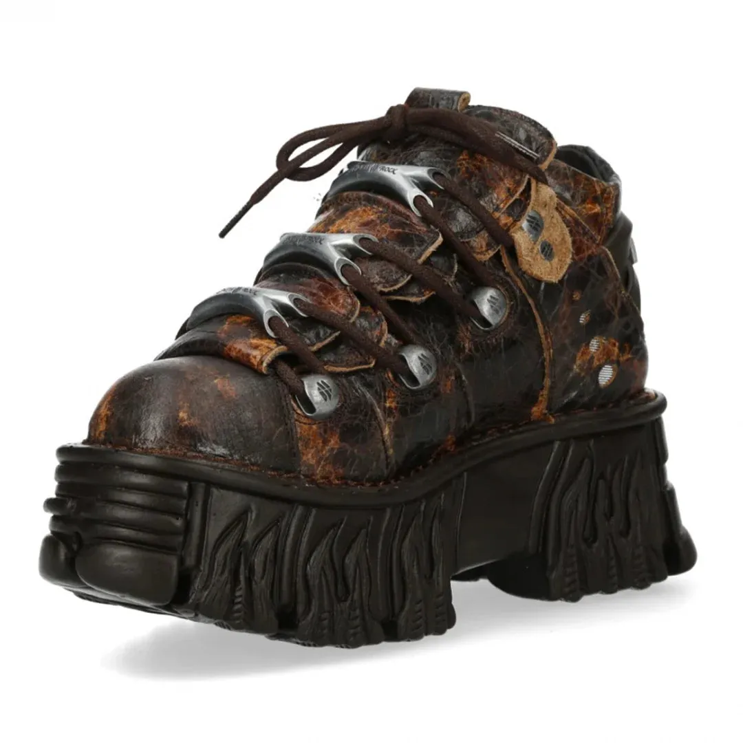 New Rock M-106-C194 Brown Flame Leather Ankle Platform Boots sold by Tru Clothing product image thumbnail 4
