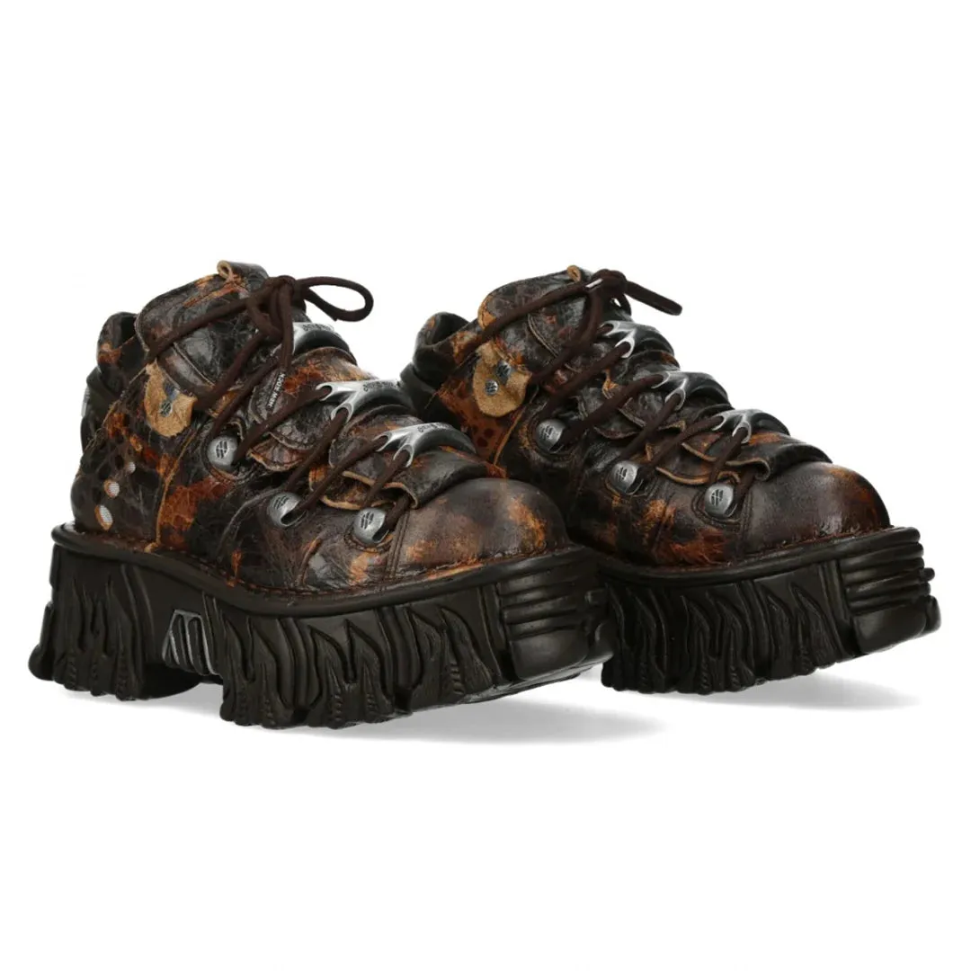 New Rock M-106-C194 Brown Flame Leather Ankle Platform Boots sold by Tru Clothing product image thumbnail 2