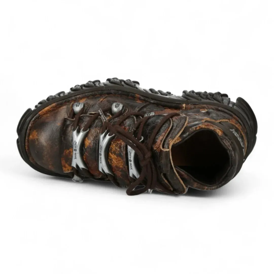 New Rock M-106-C194 Brown Flame Leather Ankle Platform Boots sold by Tru Clothing product image thumbnail 5