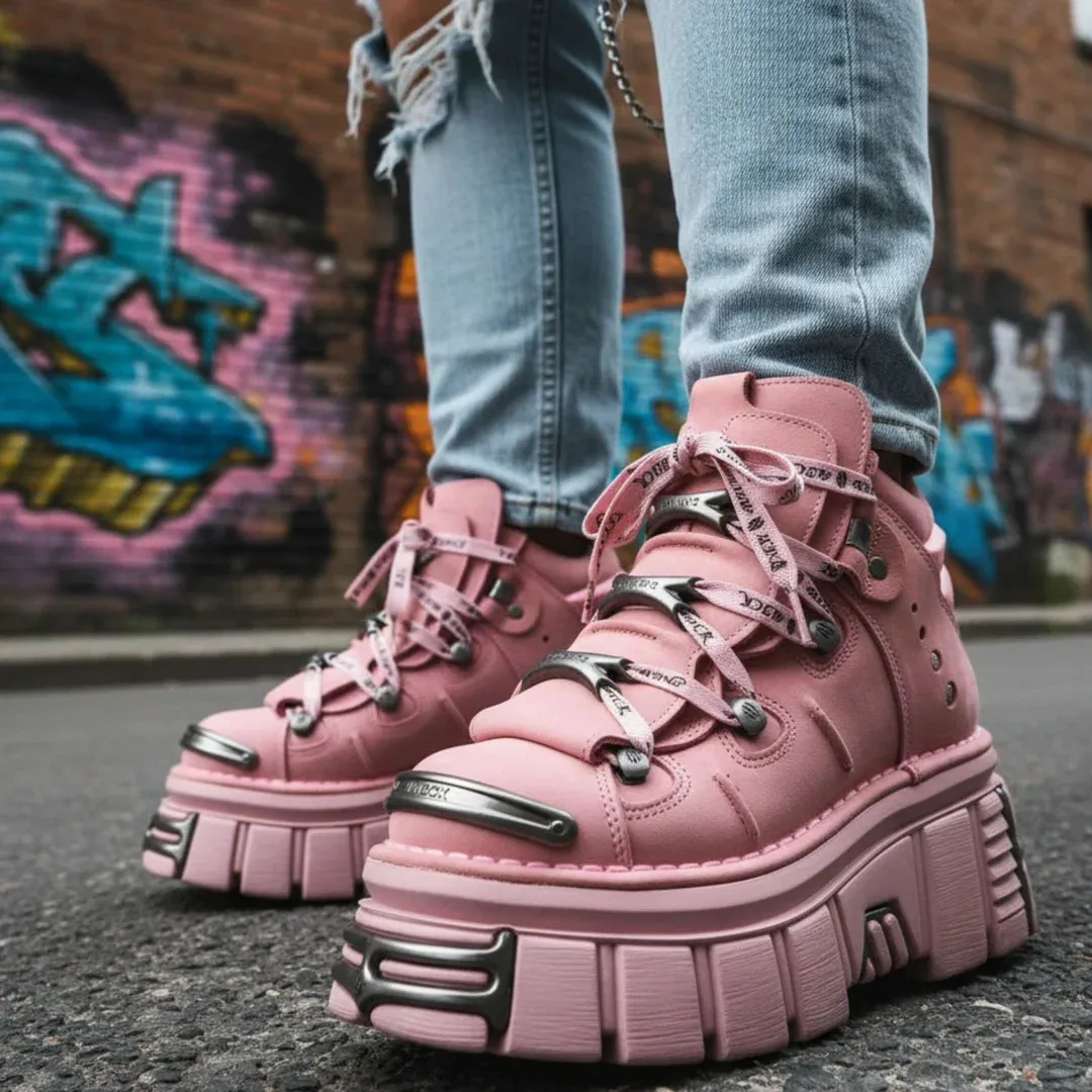 New Rock M-106-C158 Pink Platform Gothic Punk Ankle Boots sold by Tru Clothing product image thumbnail 3