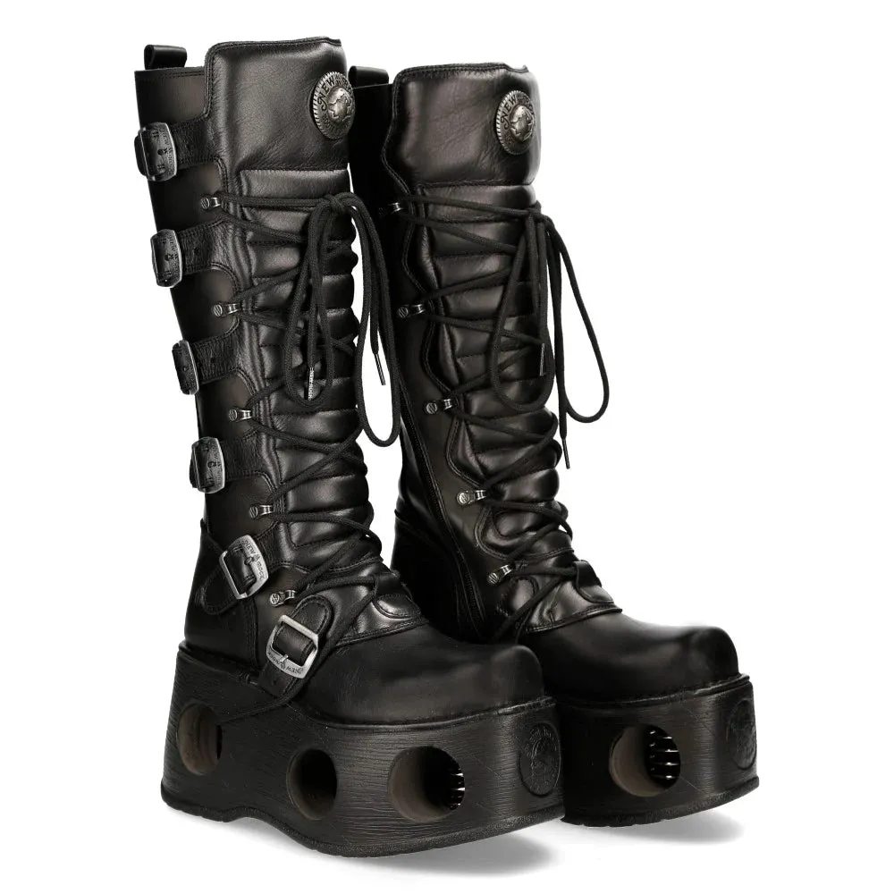 New Rock M-272-S2 Knee High Black Leather Gothic Boots sold by Tru Clothing product image thumbnail 2