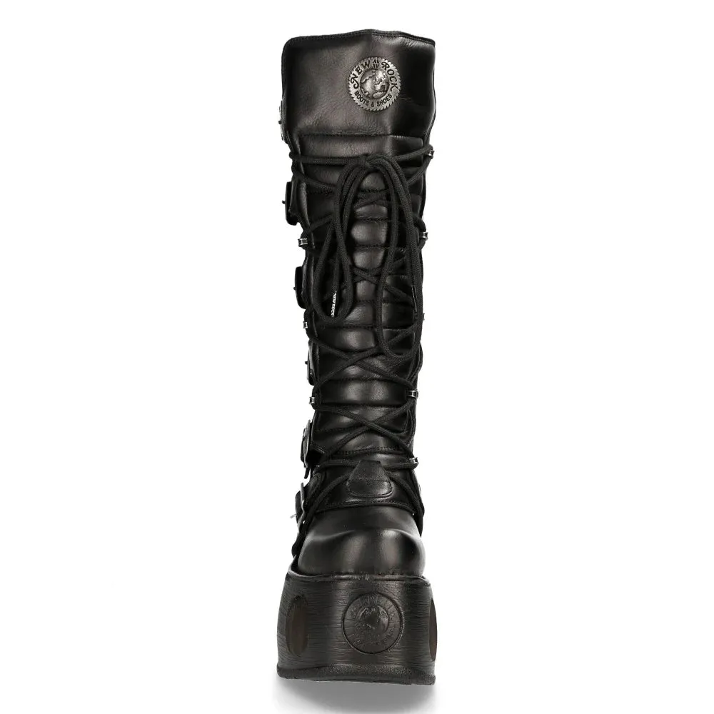 New Rock M-272-S2 Knee High Black Leather Gothic Boots sold by Tru Clothing product image thumbnail 4