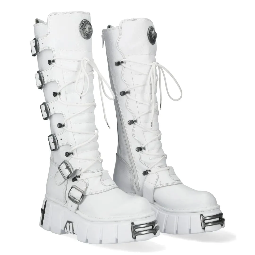 New Rock M-272-C69 Knee High White Leather Gothic Boots sold by Tru Clothing product image thumbnail 2