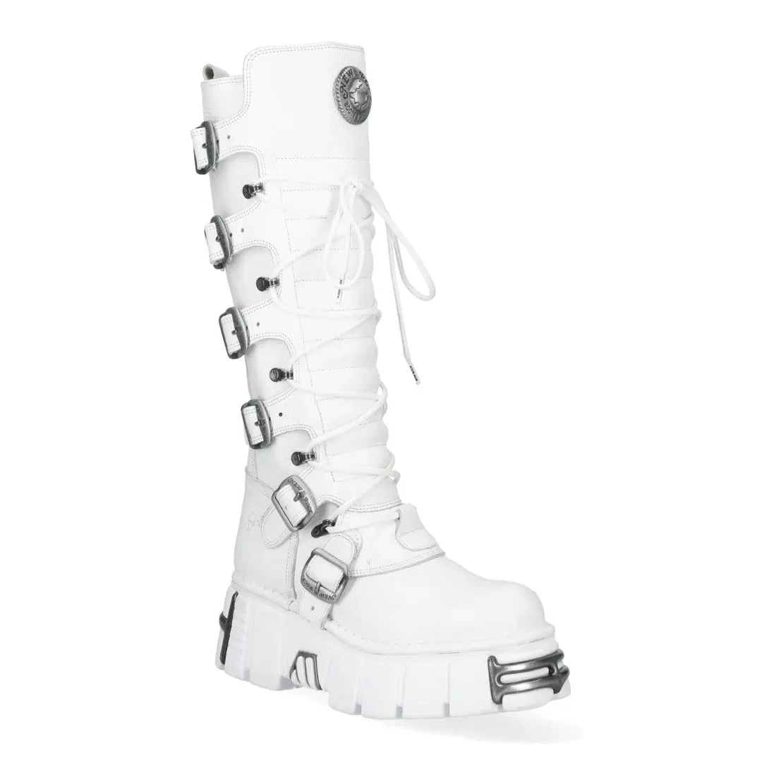 New Rock M-272-C69 Knee High White Leather Gothic Boots sold by Tru Clothing product image thumbnail 5