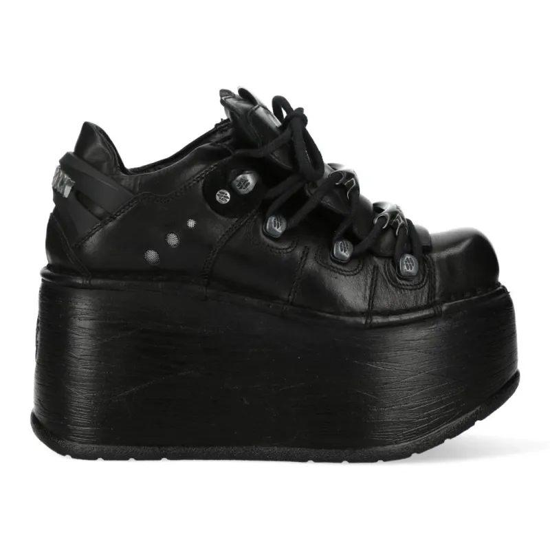 New Rock M-120N-C96 Black Leather Platform Ankle Boots sold by Tru Clothing