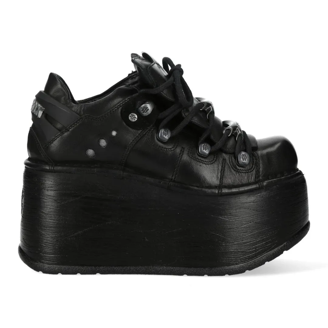 New Rock M-120N-C96 Black Leather Platform Ankle Boots sold by Tru Clothing