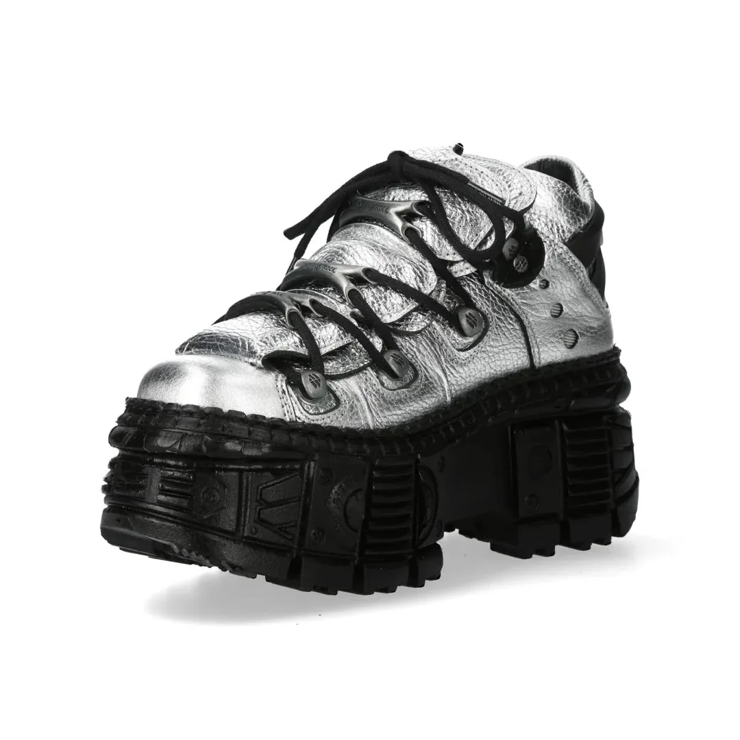 New Rock M-106WALL-C16 Silver Black Leather Ankle Boots sold by Tru Clothing product image thumbnail 4