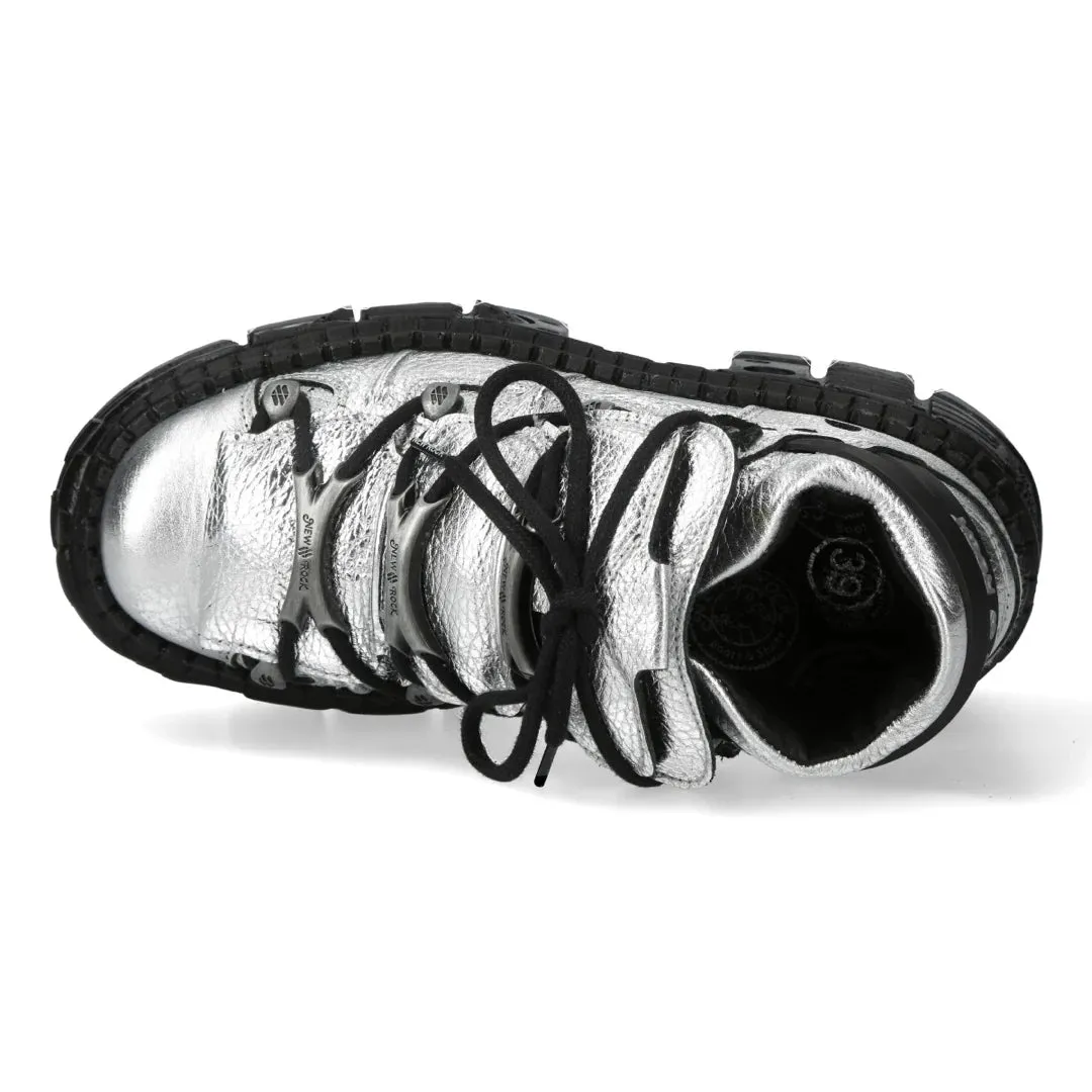 New Rock M-106WALL-C16 Silver Black Leather Ankle Boots sold by Tru Clothing product image thumbnail 5