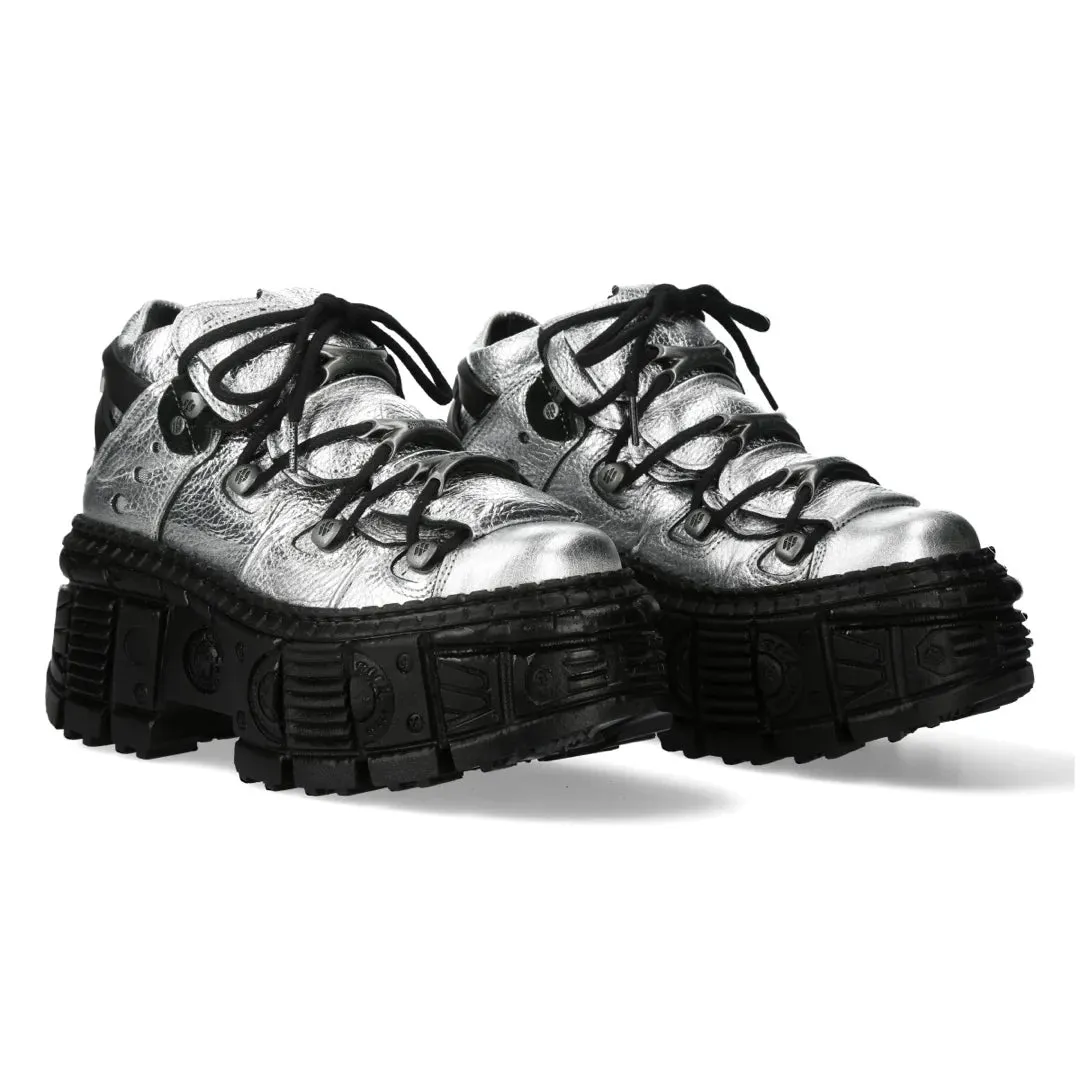 New Rock M-106WALL-C16 Silver Black Leather Ankle Boots sold by Tru Clothing product image thumbnail 2