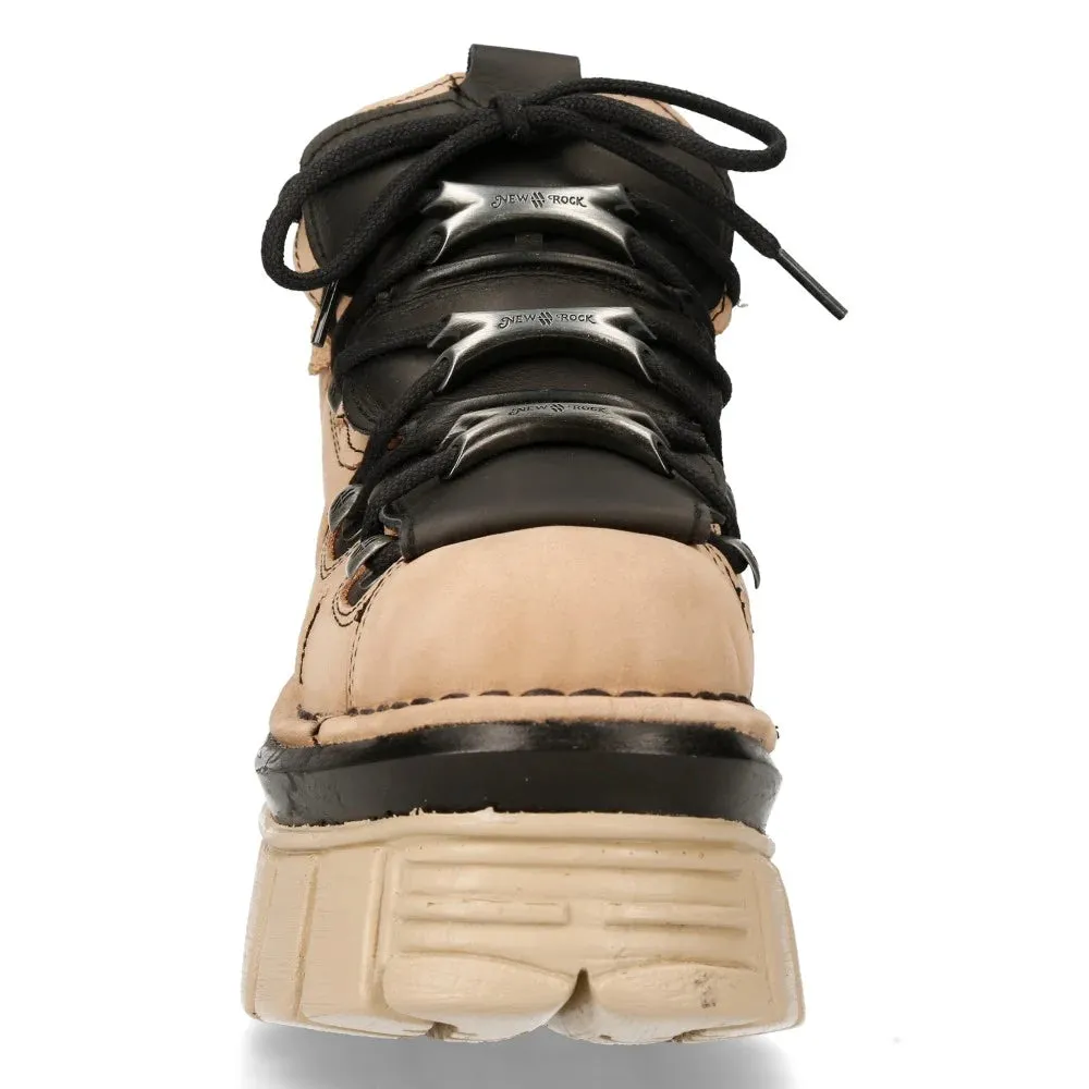 New Rock M-106-S40 Beige Leather Gothic Ankle Platform Boots sold by Tru Clothing product image thumbnail 4