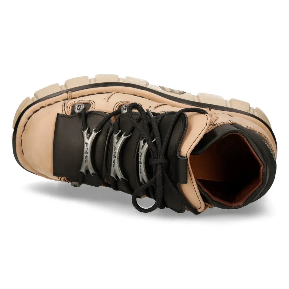 New Rock M-106-S40 Beige Leather Gothic Ankle Platform Boots sold by Tru Clothing product image thumbnail 5