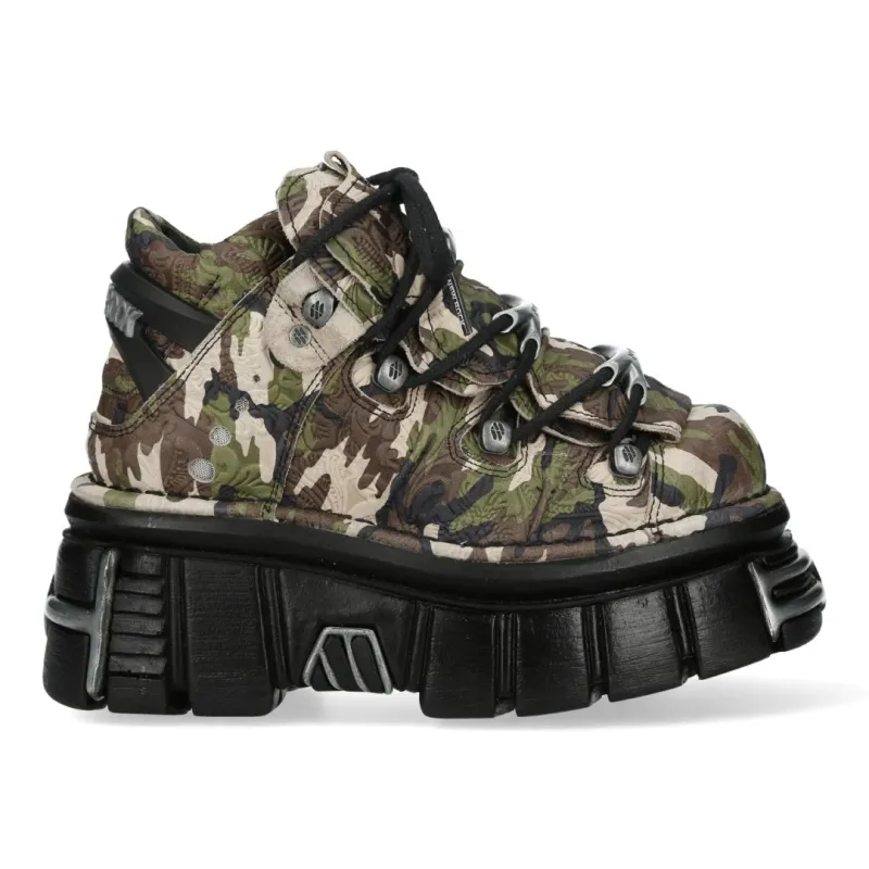 New Rock M-106-C169 Camouflage Leather Gothic Ankle Boots sold by Tru Clothing