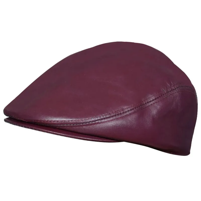 Men's Real Leather Ivy Newsboy Peaked Flat Cap sold by Tru Clothing