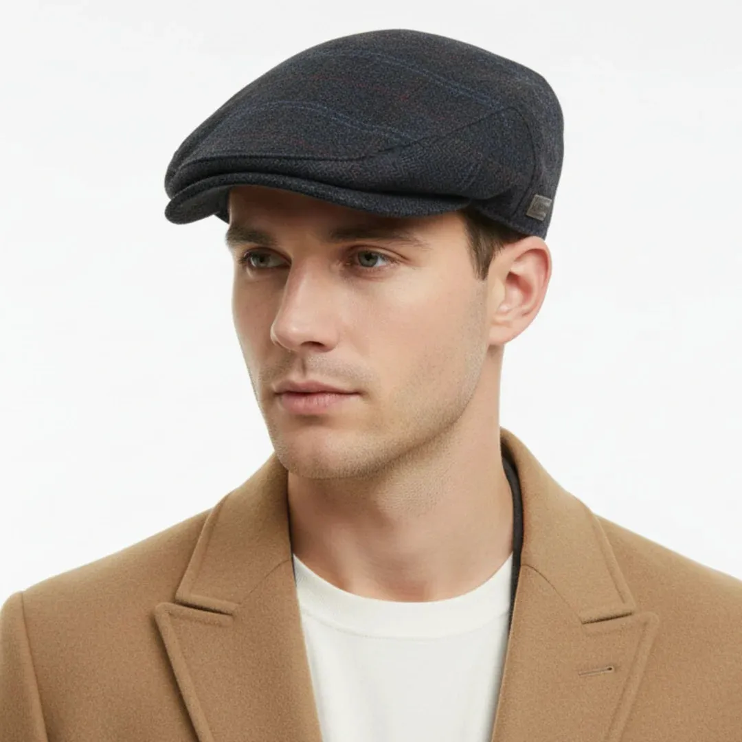 Men's Wool Blend Herringbone Plaid Ivy Flat Cap sold by Tru Clothing product image thumbnail 3