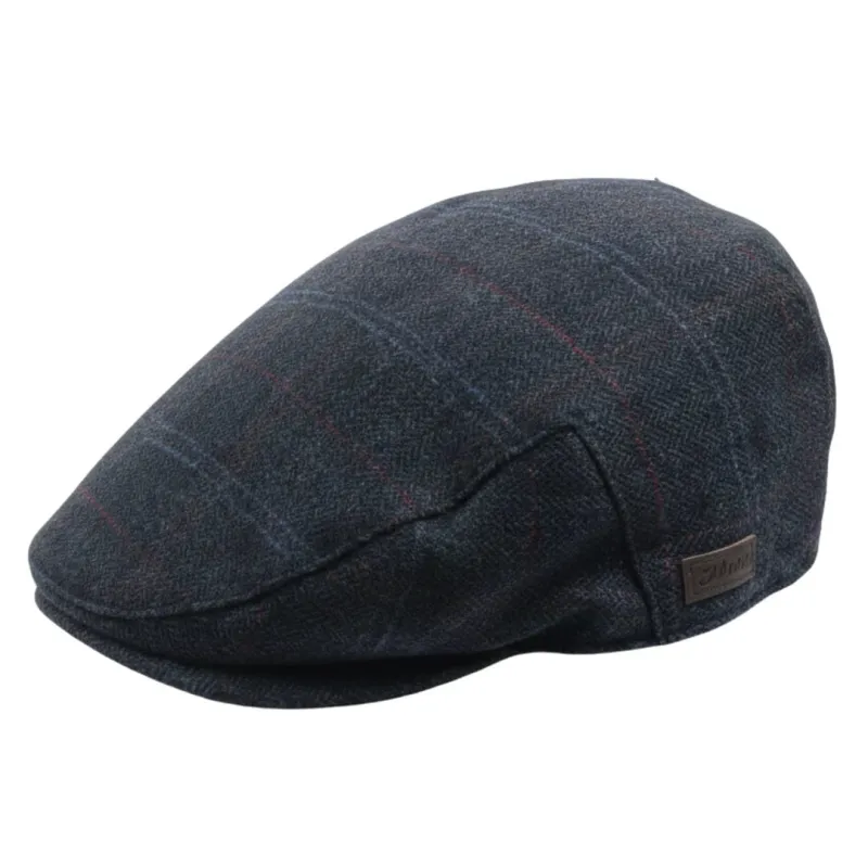 Men's Wool Blend Herringbone Plaid Ivy Flat Cap sold by Tru Clothing
