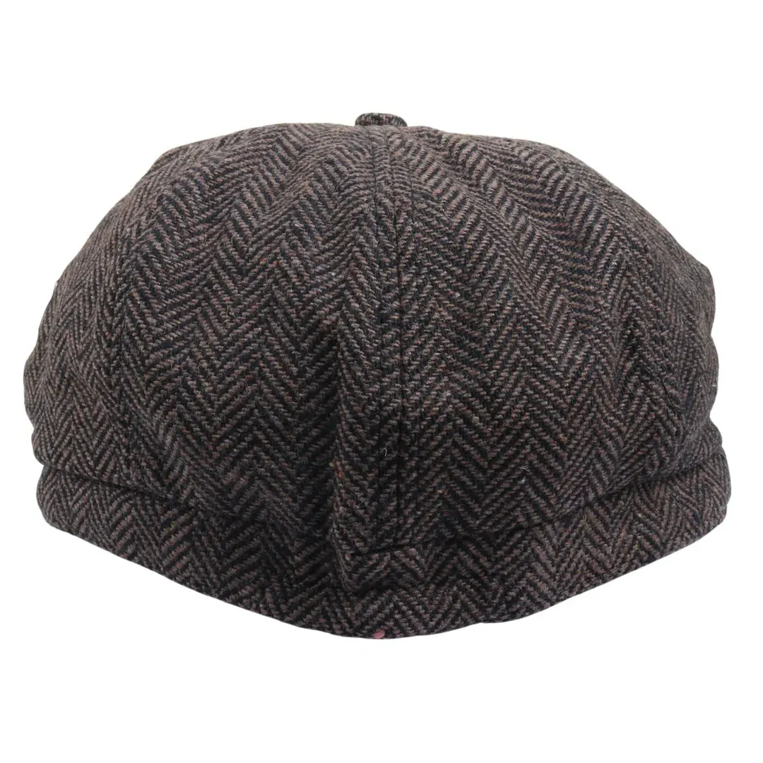 Men's Wool Blend Herringbone Newsboy Flat Cap sold by Tru Clothing product image thumbnail 3
