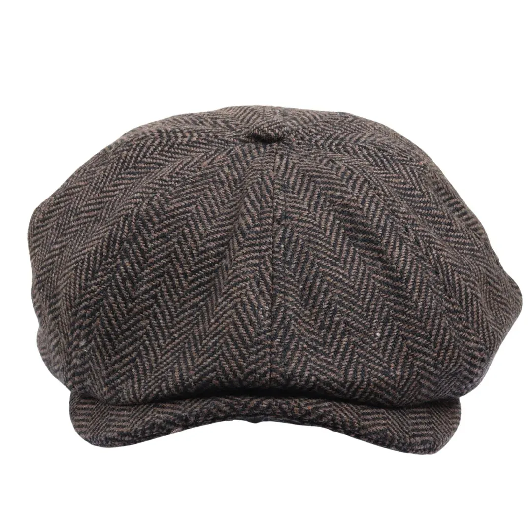 Men's Wool Blend Herringbone Newsboy Flat Cap sold by Tru Clothing product image thumbnail 2