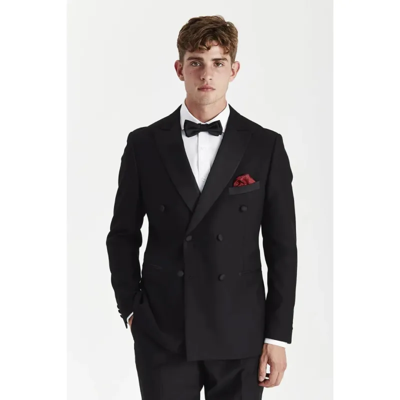 Harry - Men's Black 2 Piece Double Breasted Tuxedo Suit sold by Tru Clothing