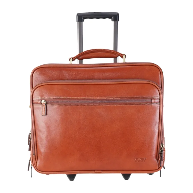 Nomad - Genuine Leather Wheeled Briefcase Trolley Case sold by Tru Clothing