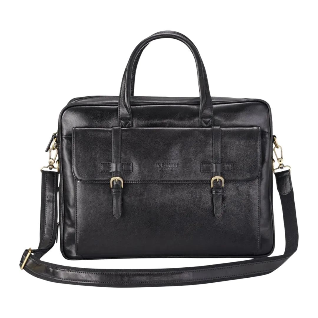 Belmont - Vintage Genuine Leather Laptop Bag Briefcase sold by Tru Clothing