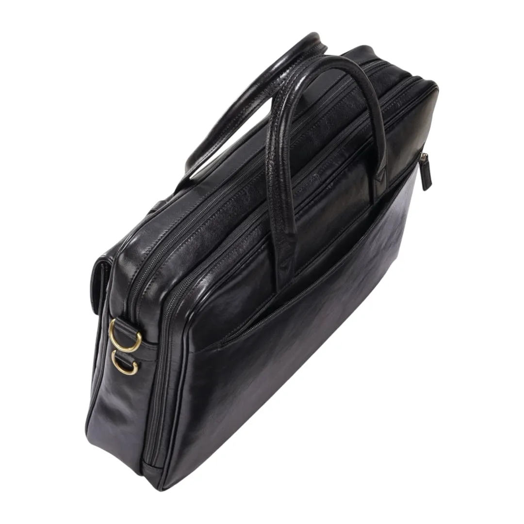 Belmont - Vintage Genuine Leather Laptop Bag Briefcase sold by Tru Clothing product image thumbnail 5