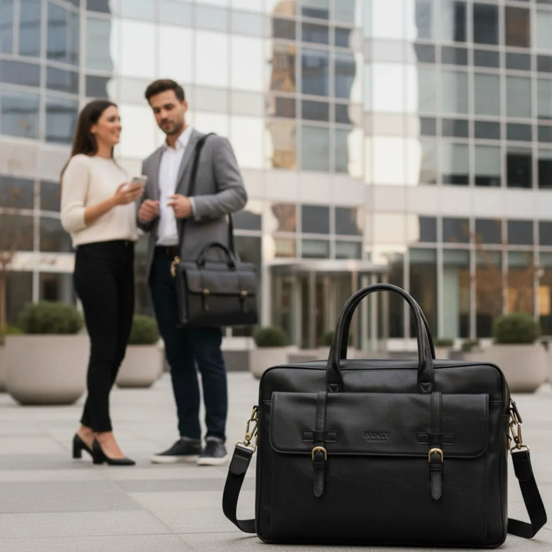 Belmont - Vintage Genuine Leather Laptop Bag Briefcase sold by Tru Clothing product image thumbnail 2