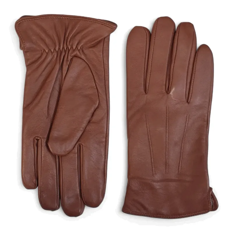 Men's Leather Wool Lined Elastic Wrist Gloves made by Tru Clothing