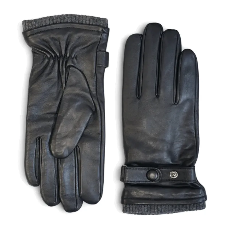 Men’s Genuine Leather Ribbed Knit Cuff Gloves sold by Tru Clothing