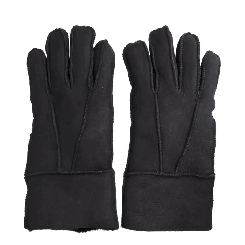 Unisex Suede Leather Shearling Wool Lined Thermal Gloves sold by Tru Clothing