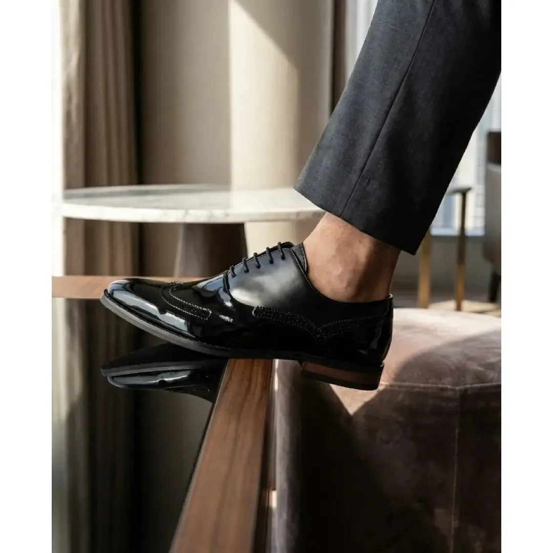 Men's Patent PU Leather Wingtip Oxford Shoes sold by Tru Clothing product image thumbnail 3