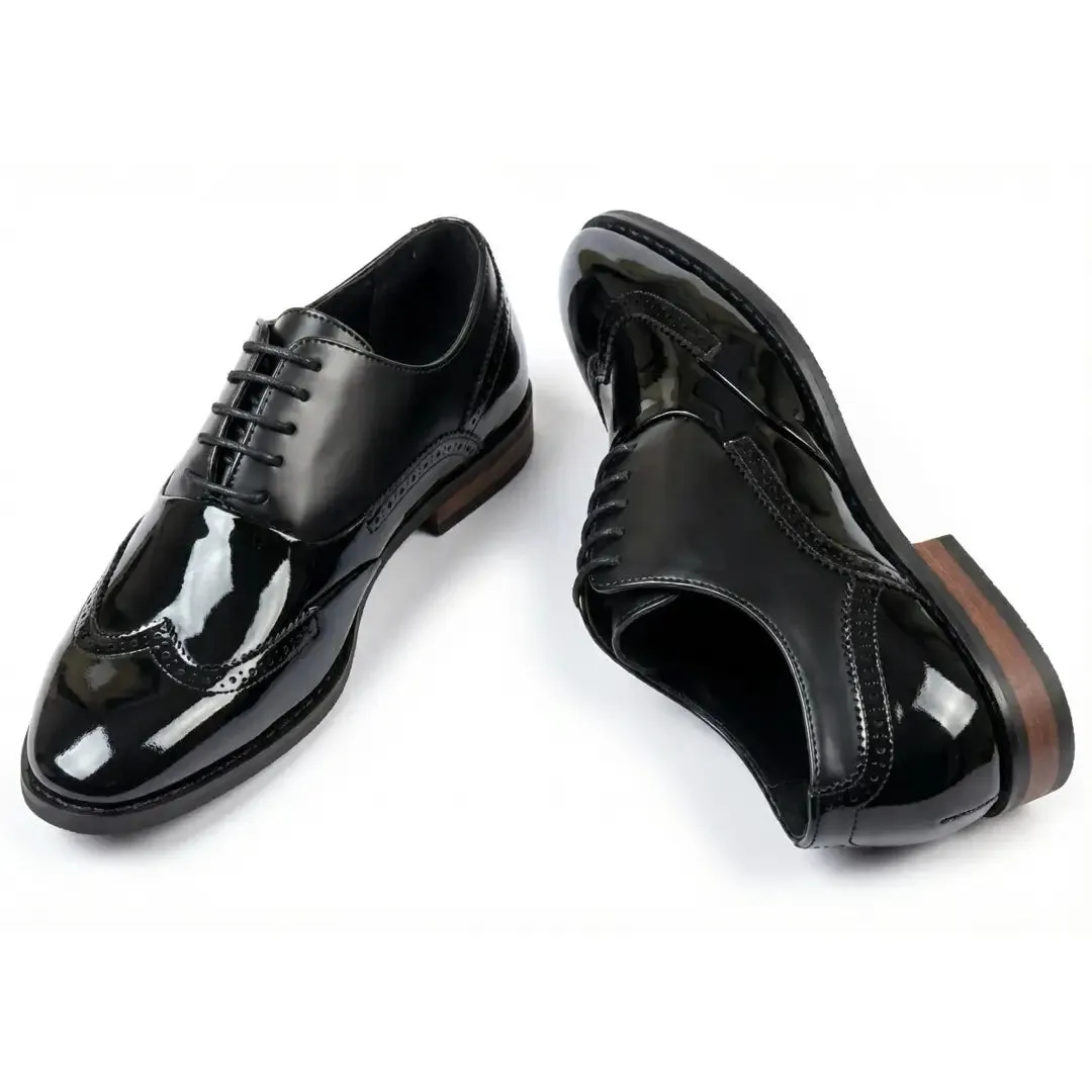 Men's Patent PU Leather Wingtip Oxford Shoes sold by Tru Clothing product image thumbnail 4