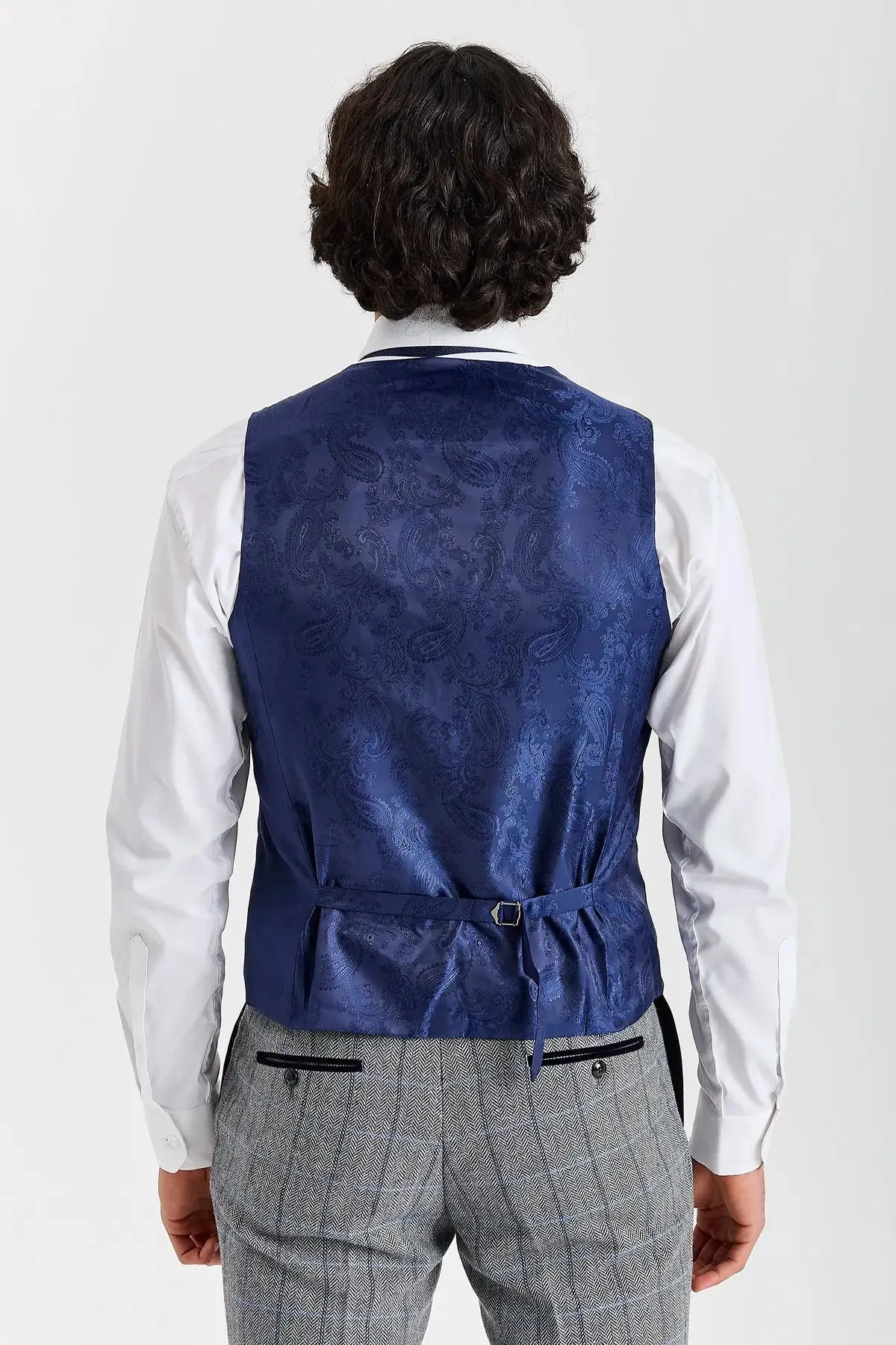 Harris - Men's Grey Tweed Herringbone Check Waistcoat sold by Tru Clothing product image thumbnail 2