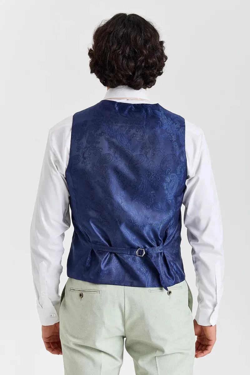 Belmont - Men's Sage Green Tailored Fit Waistcoat sold by Tru Clothing product image thumbnail 2