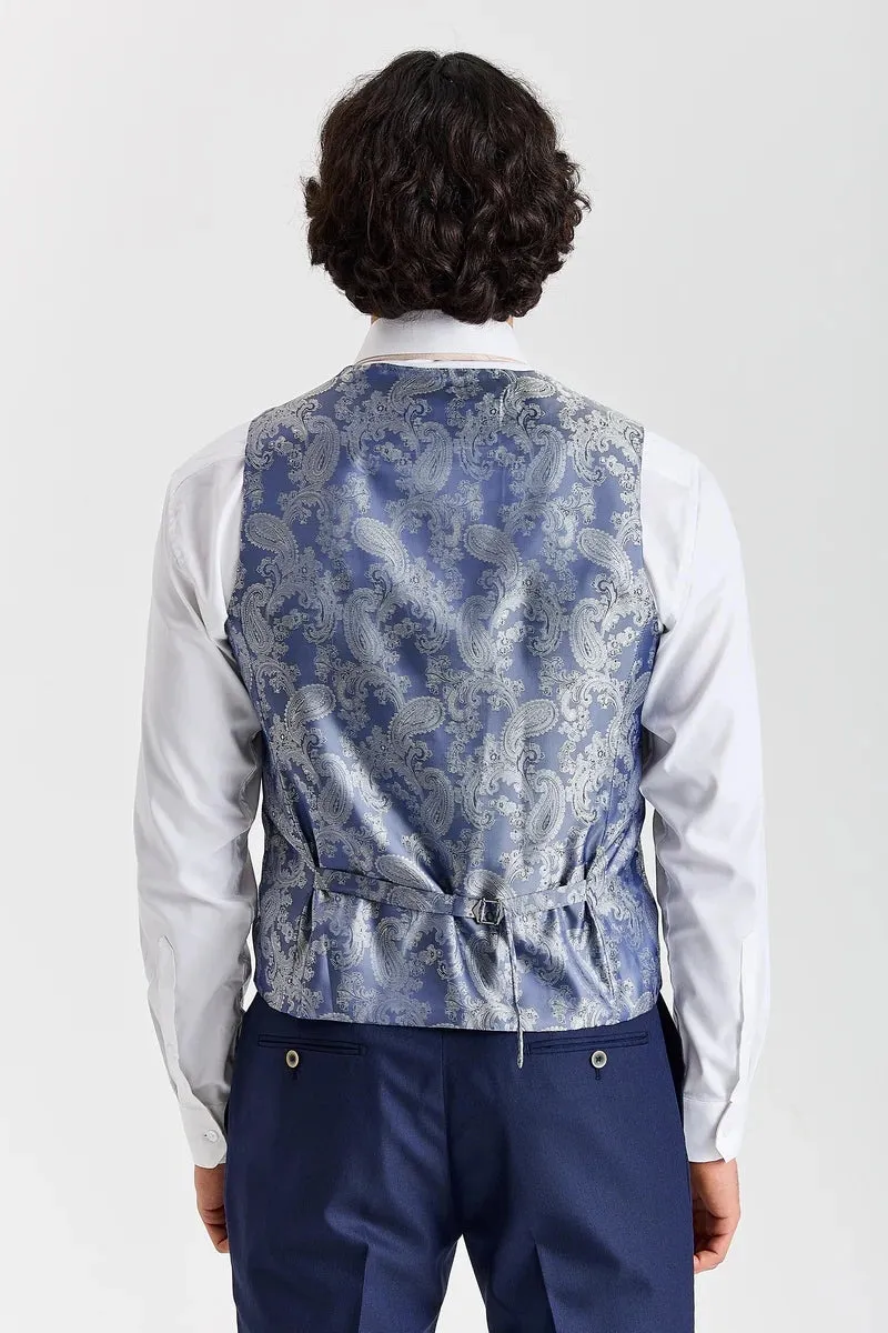 Belmont - Men's Navy Tailored Fit Waistcoat sold by Tru Clothing product image thumbnail 2