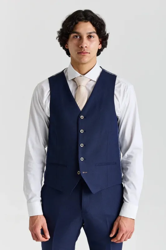 Belmont - Men's Navy Tailored Fit Waistcoat sold by Tru Clothing