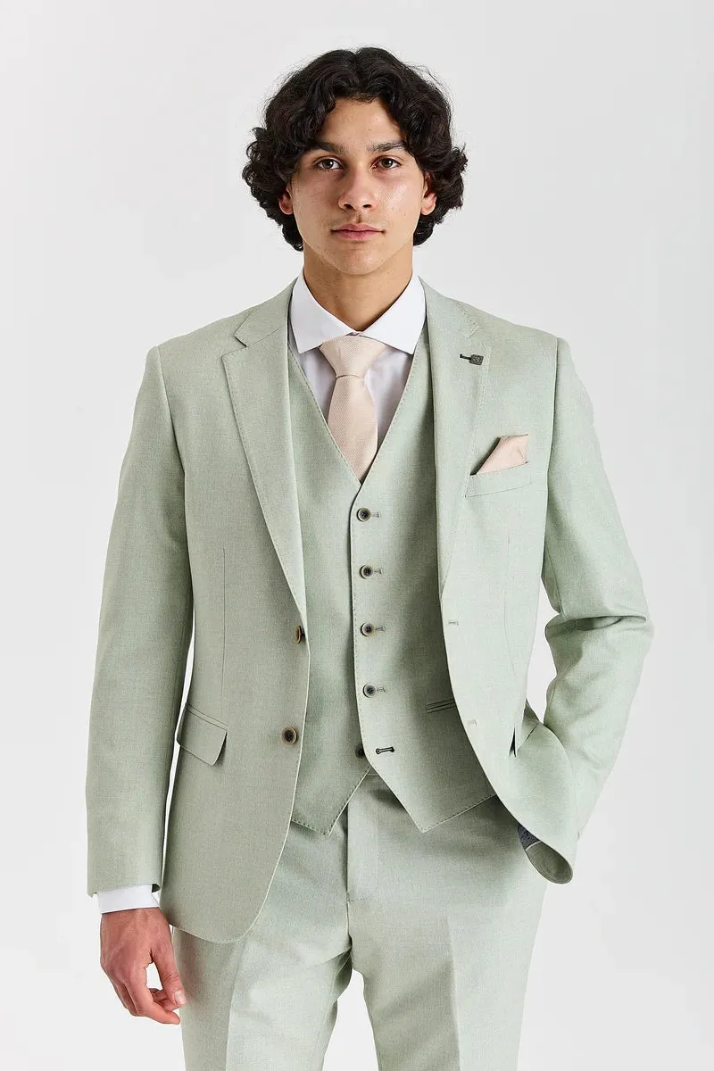 Belmont - Men's Sage Green Tailored Fit Blazer sold by Tru Clothing