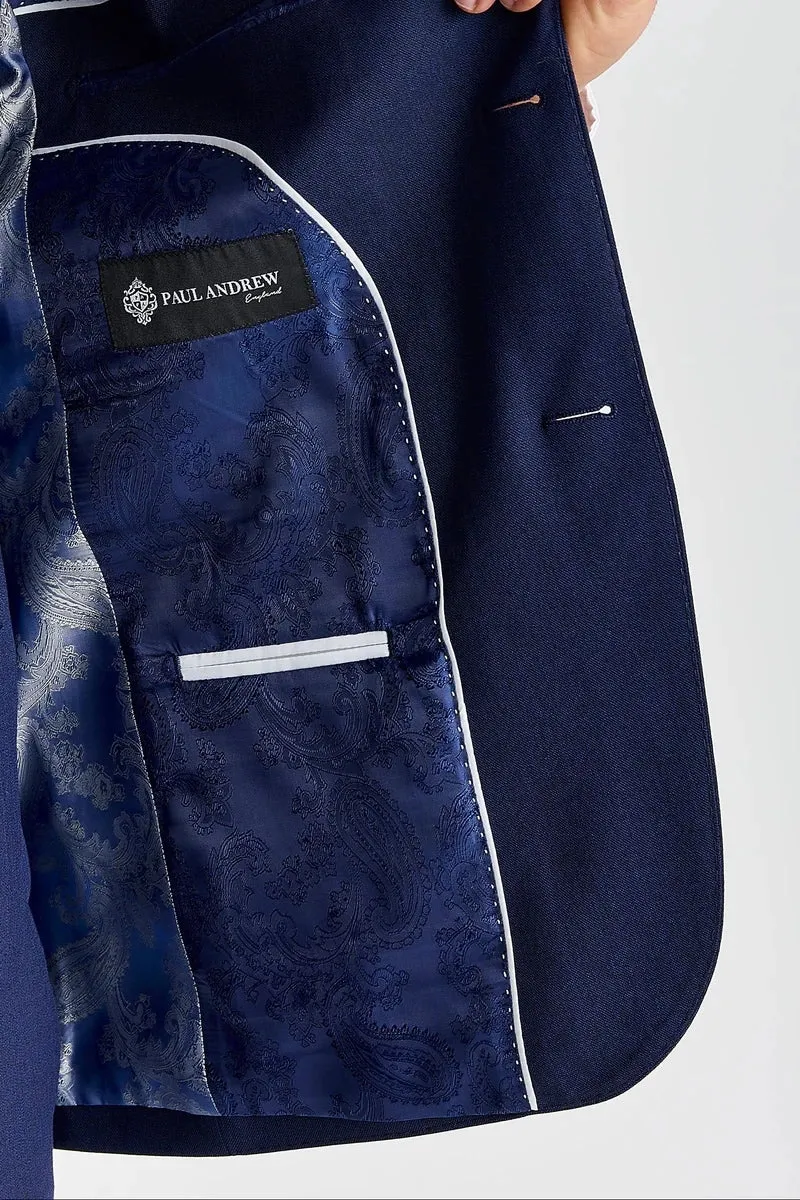 Belmont - Men's Navy Tailored Fit Blazer sold by Tru Clothing product image thumbnail 3