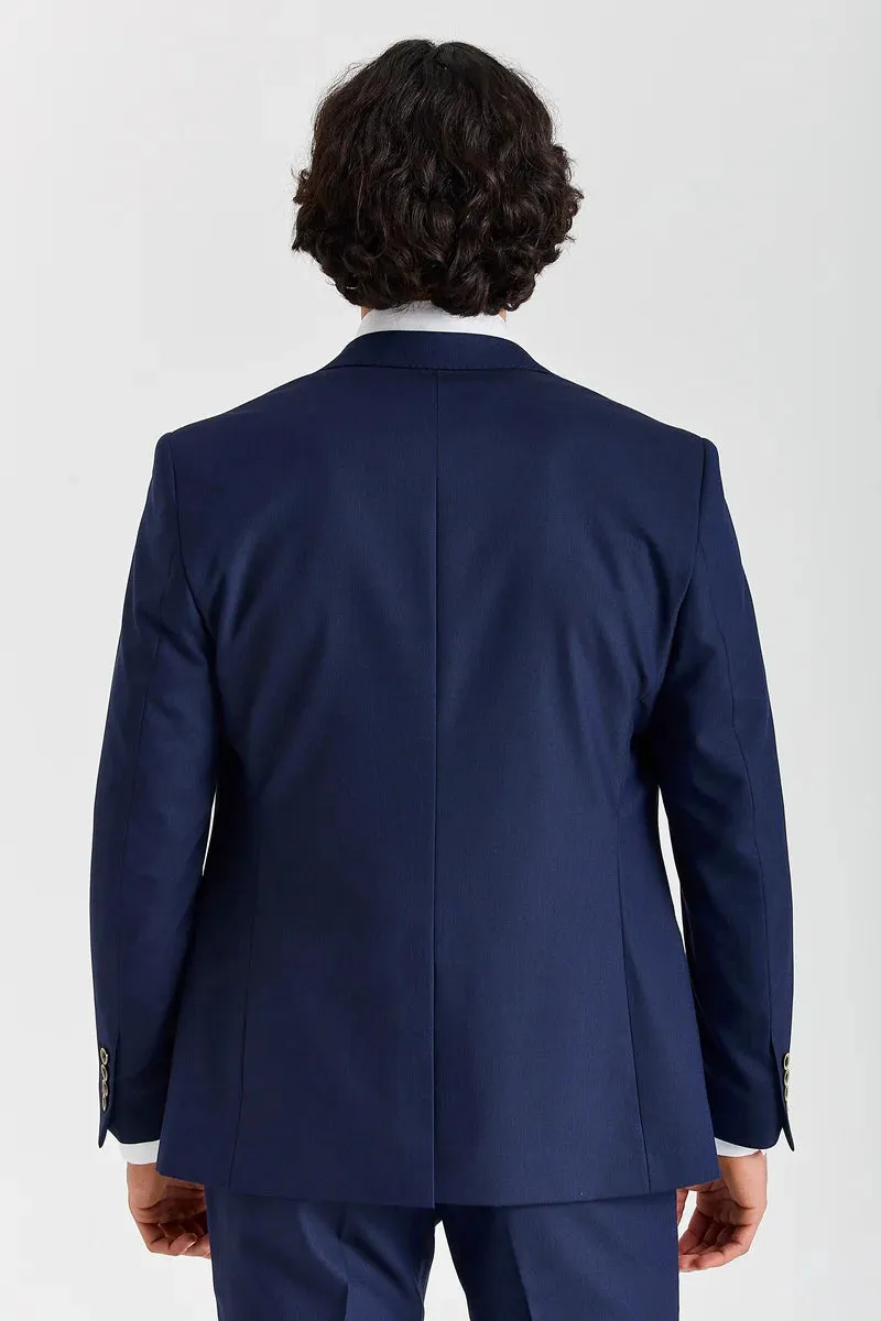 Belmont - Men's Navy Tailored Fit Blazer sold by Tru Clothing product image thumbnail 4