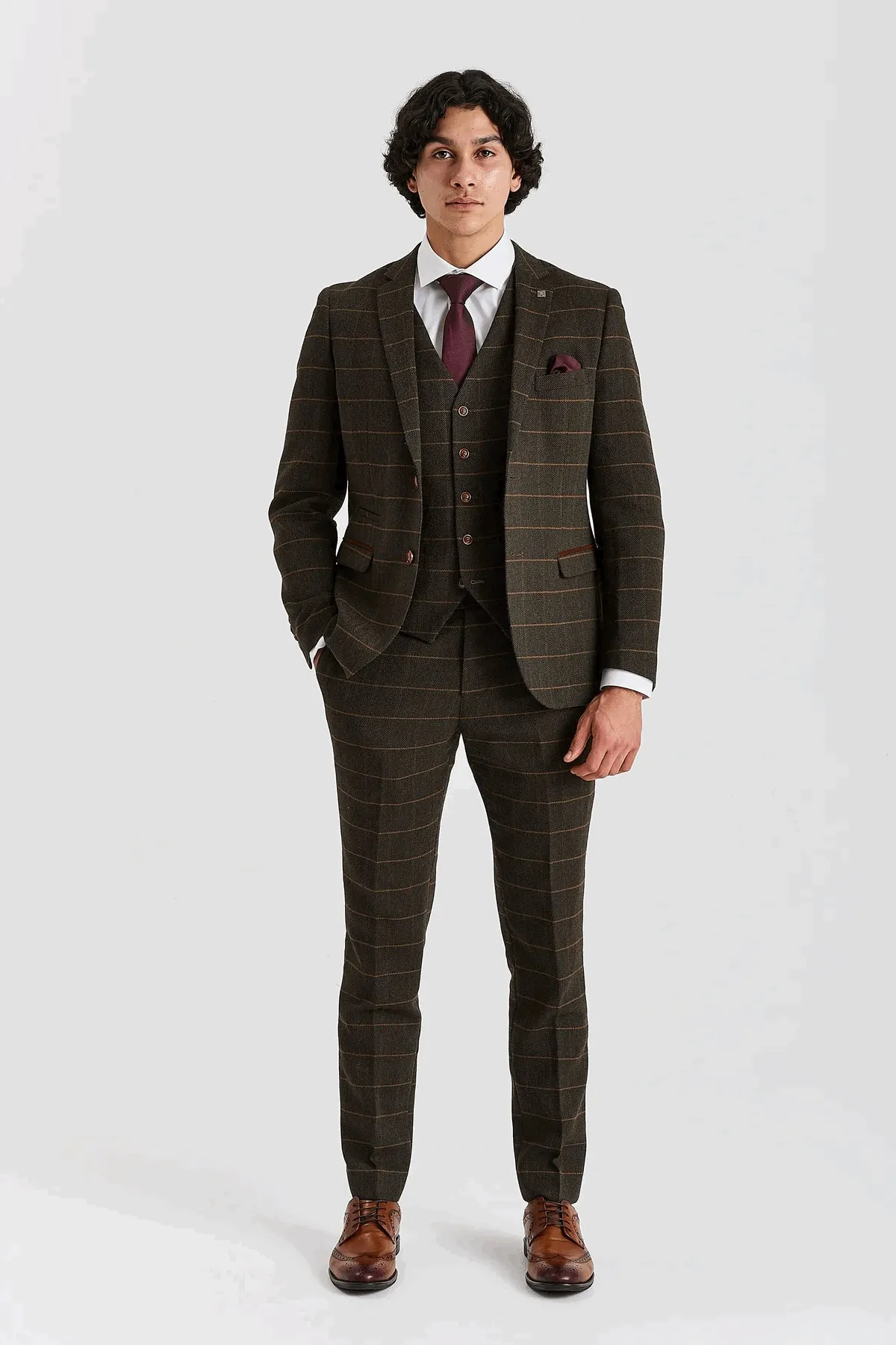 Harris - Men's Green 3 Piece Wool Blend Tweed Suit sold by Tru Clothing product image thumbnail 2