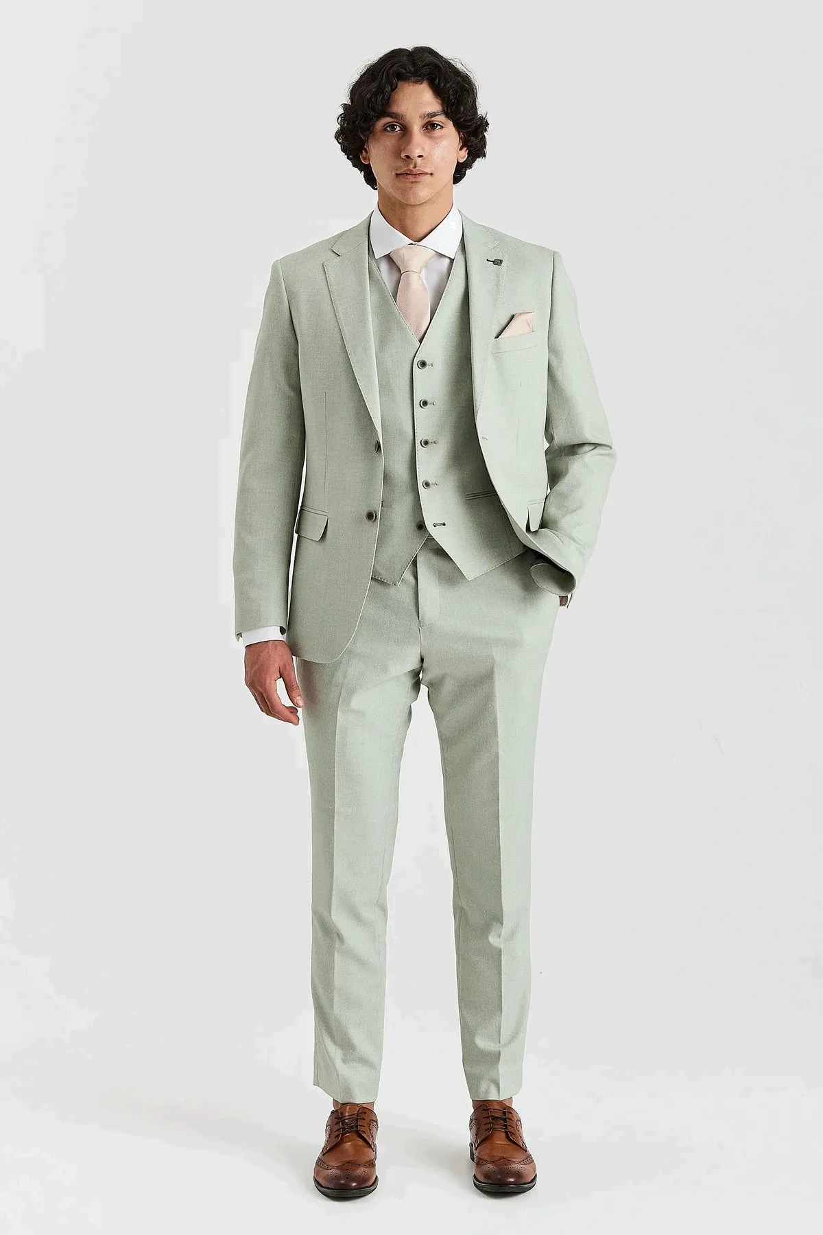 Belmont - Men's Sage Green 3 Piece Suit sold by Tru Clothing product image thumbnail 2
