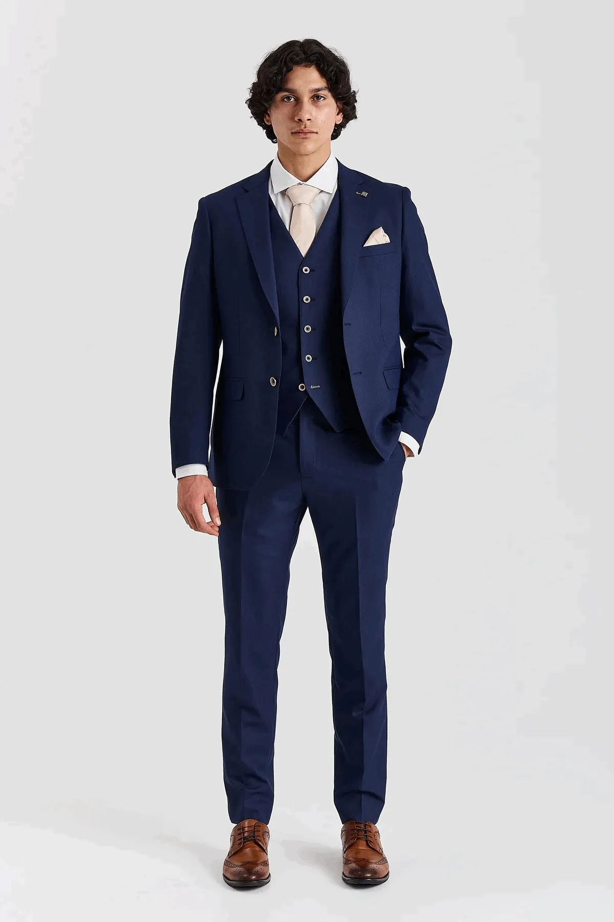 Belmont - Men's Navy Blue 3 Piece Suit sold by Tru Clothing product image thumbnail 2