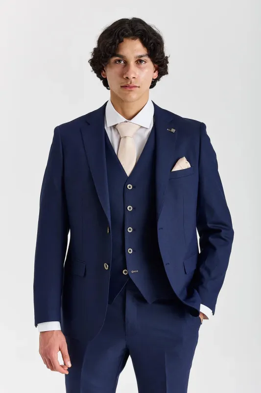 Belmont - Men's Navy Blue 3 Piece Suit sold by Tru Clothing