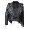 Brando Women's Black Red White Classic Biker Motorcycle Motorbike Hide Leather Jacket sold by Tru Clothing